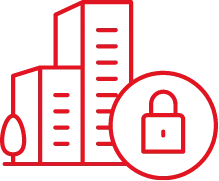 buildings blue light icon