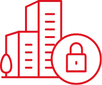 building security blue light icon