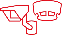 building security cctv and detector icon