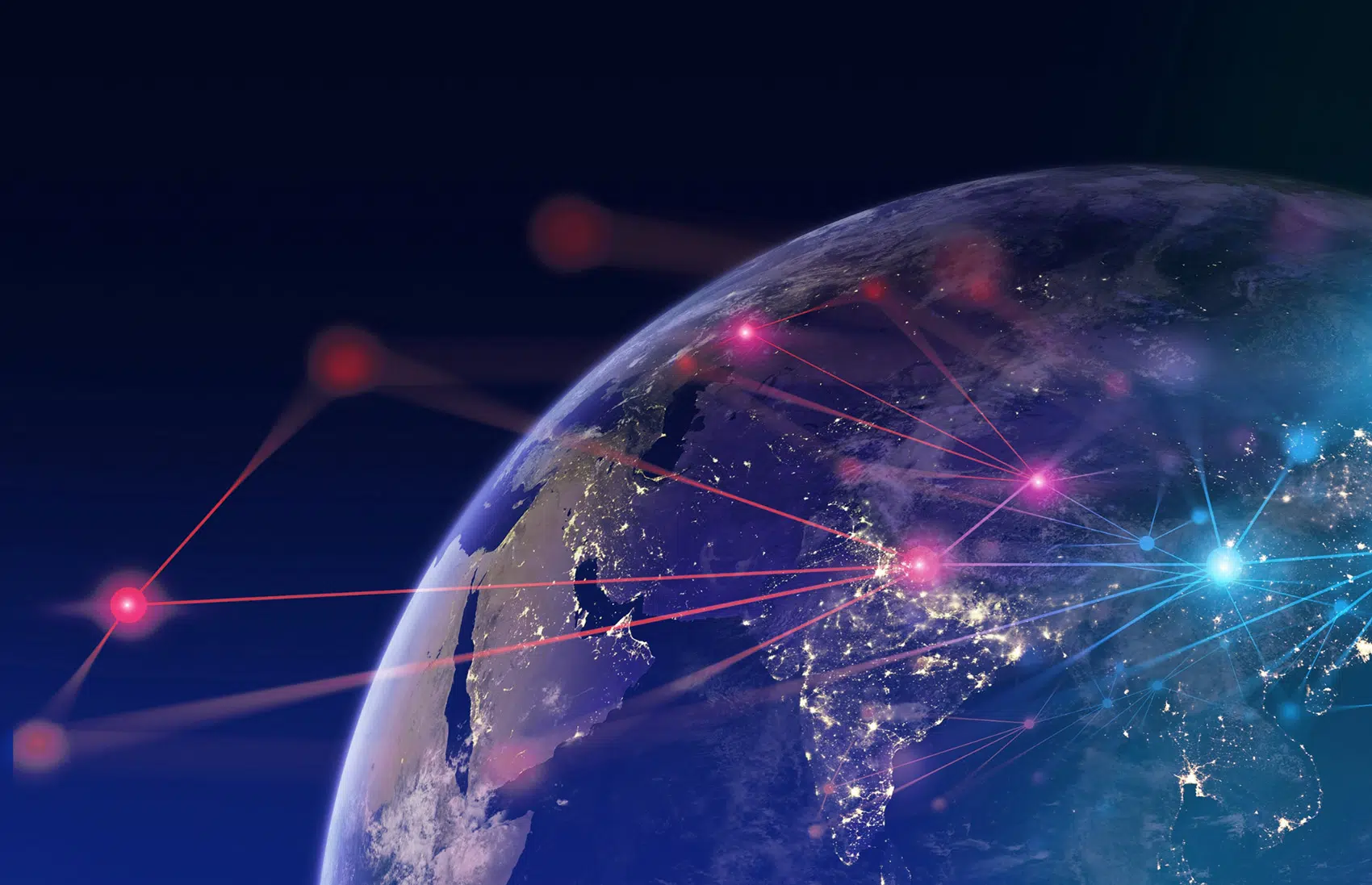 Welt mit Verbindungslinien-Grafikbild