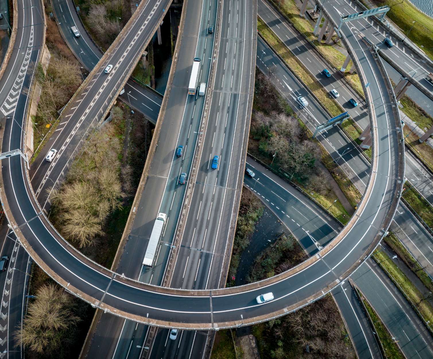 junction with multiple overpass motorways image
