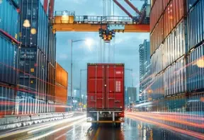 truck on city road image