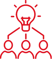 people with light bulb ideas icon