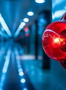 close up of red alarm light image