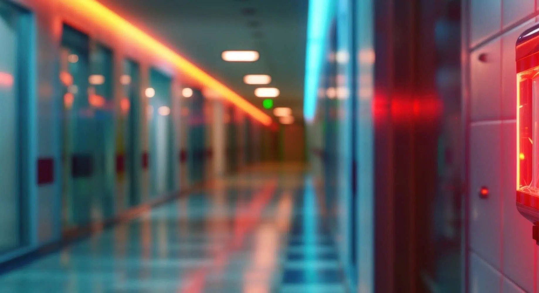 Corridor with Emergency lights image