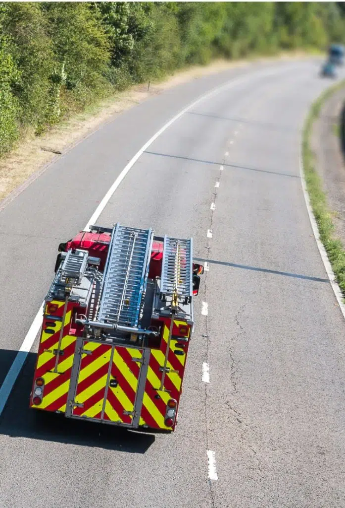 fire engine on road image
