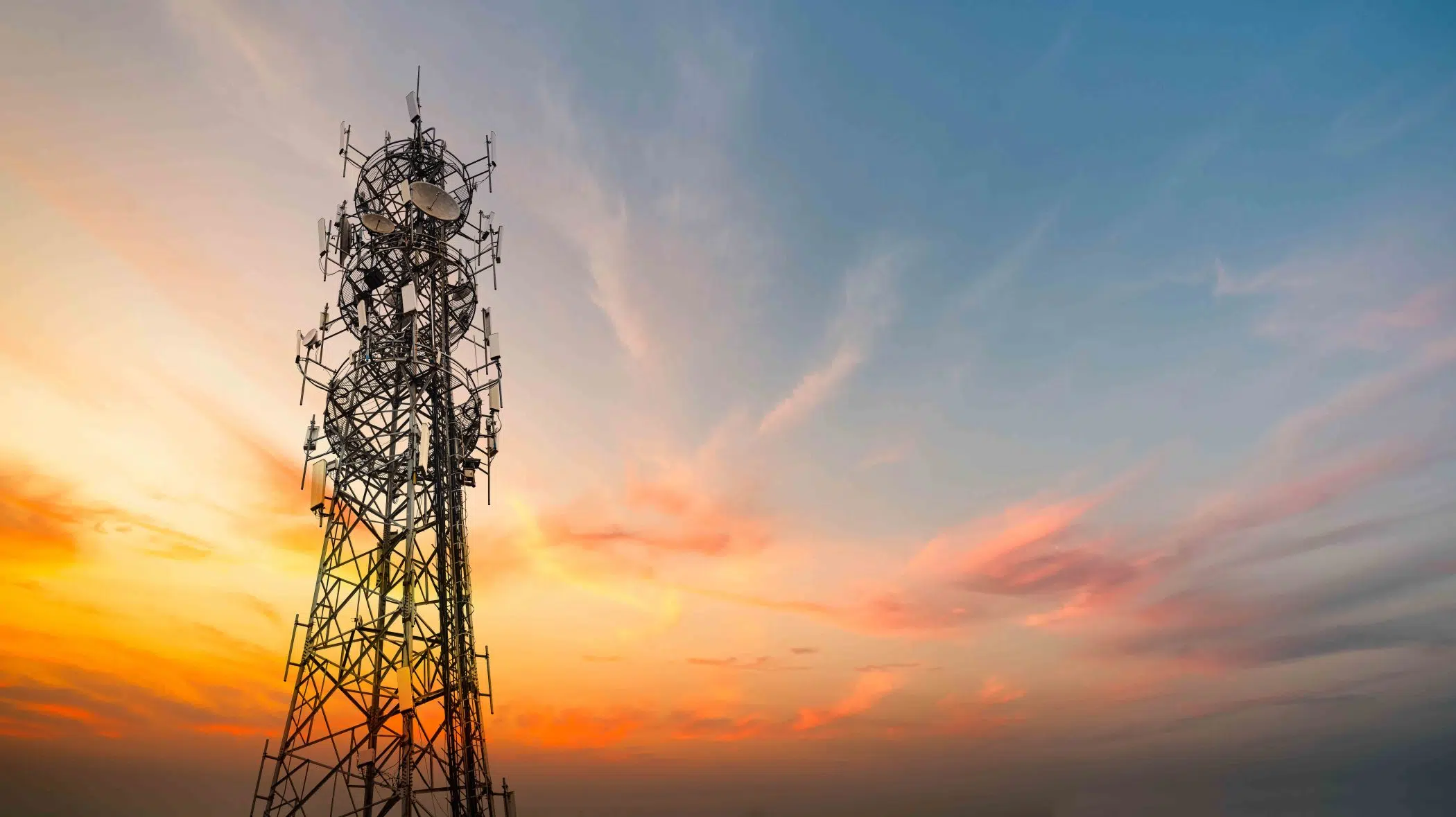 5G Cell Tower at sunset image