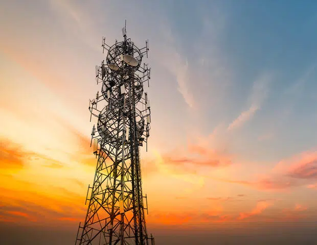 5G Cell Tower at sunset image