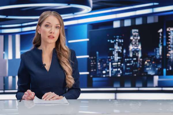 TV news presenter image