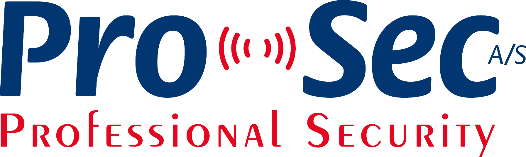 Pro Sec logo Professional Security red and blue.