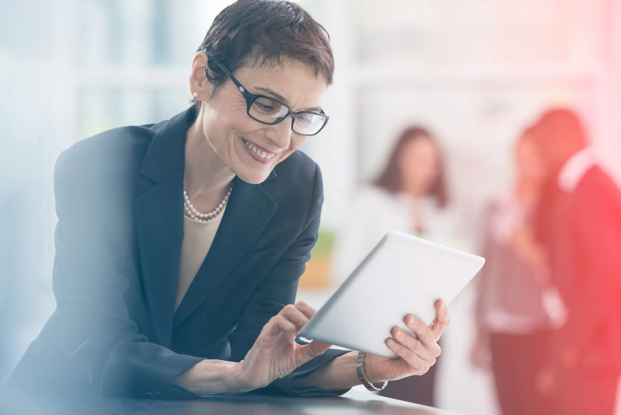 Happy Business Woman Managing SIMs From Connectivity Management Platform