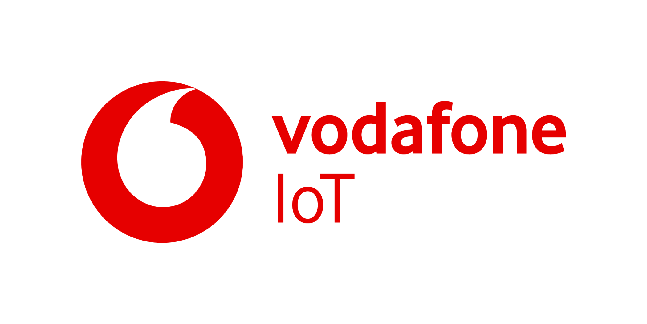 Vodafone IoT Logo Red Text and Icon on White