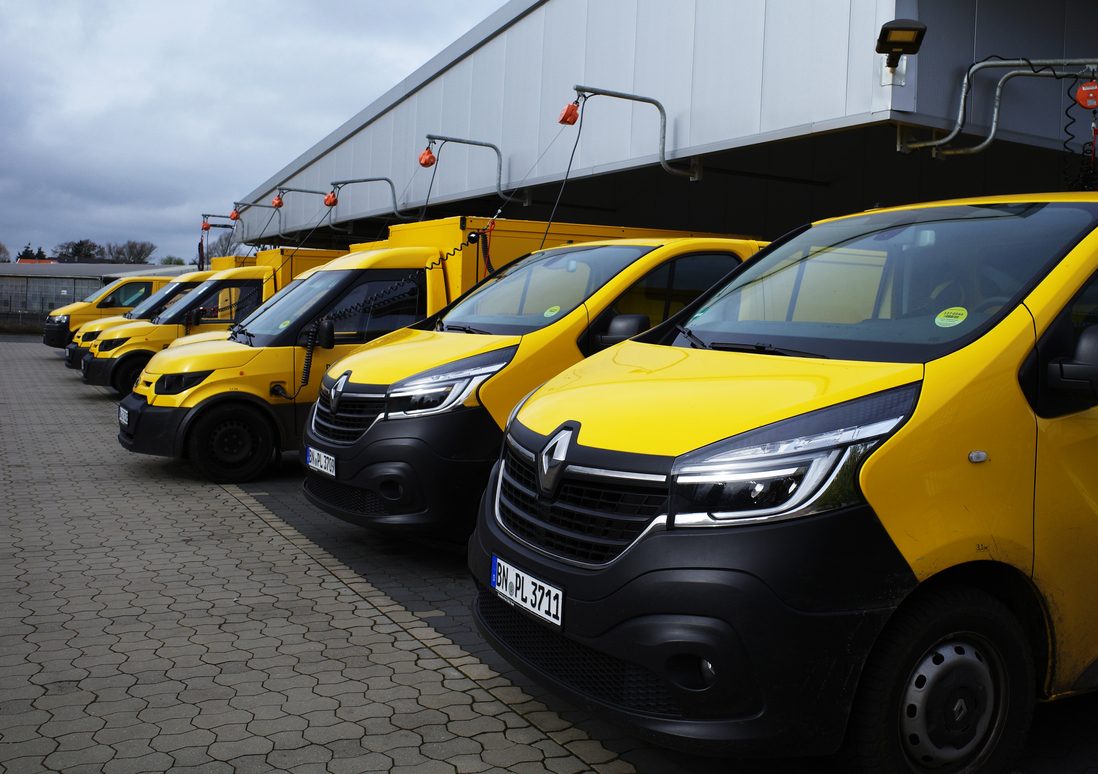 EV Charging Fleet of Vehicles Yellow