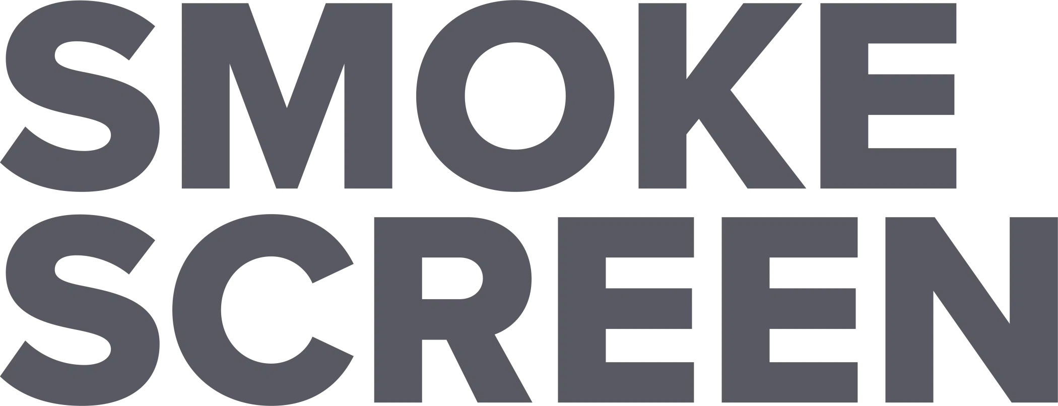 Smoke Screen logo all grey cap letters