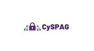 CySPAG logo purple with a lock icon