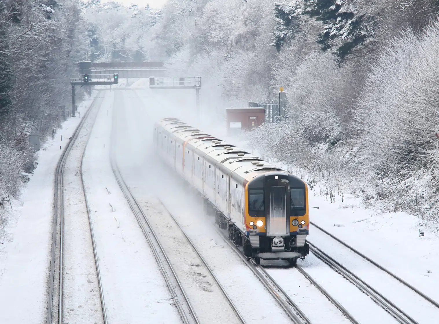 Commuter Train in the Snow