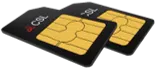 Dual SIM technology - 2 SIM cards lying down