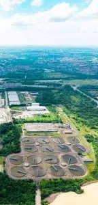 A UK Water Facilities Site with landscape in the background