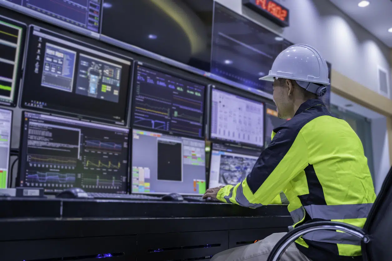 Engineer monitoring in control room
