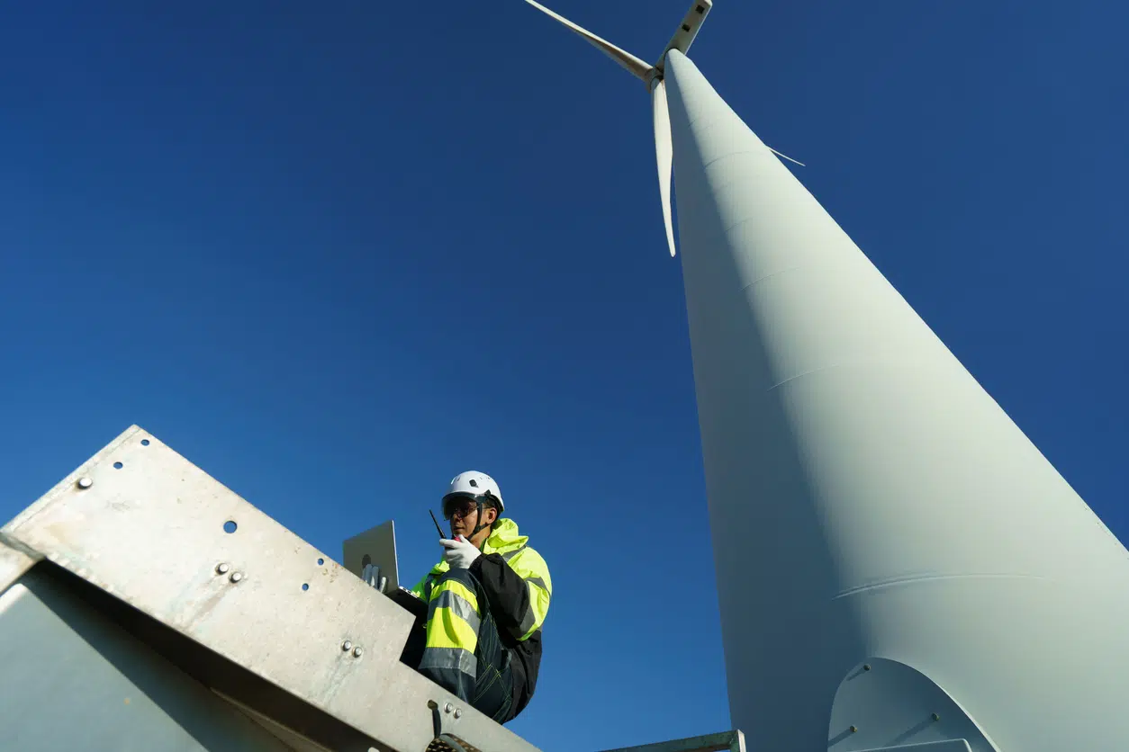 engineer at a solar farm